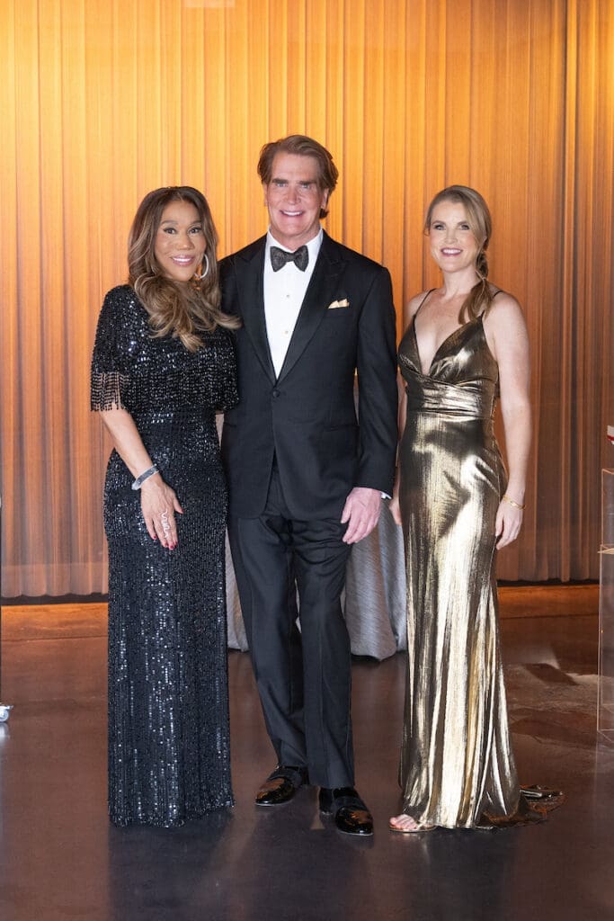 Myrtle Jones, George C. Lancaster, Gwen Watkins at Stages' 'Rhinestone Cowboys & Golden Vikings' gala (Photo by Wilson Parish)