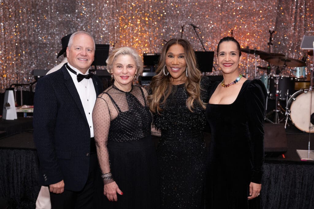 Patrick Summers, Beth Madison, Myrtle Jones, Khori Dastoor at Stages' 'Rhinestone Cowboys & Golden Vikings' gala (Photo by Wilson Parish)