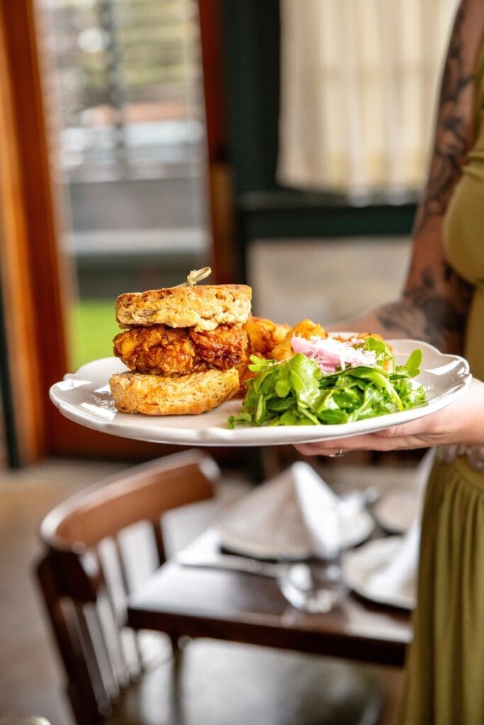You can also opt for a classic honey butter chicken biscuit during Pillar's new brunch. (Photo by Adriana Herrera)