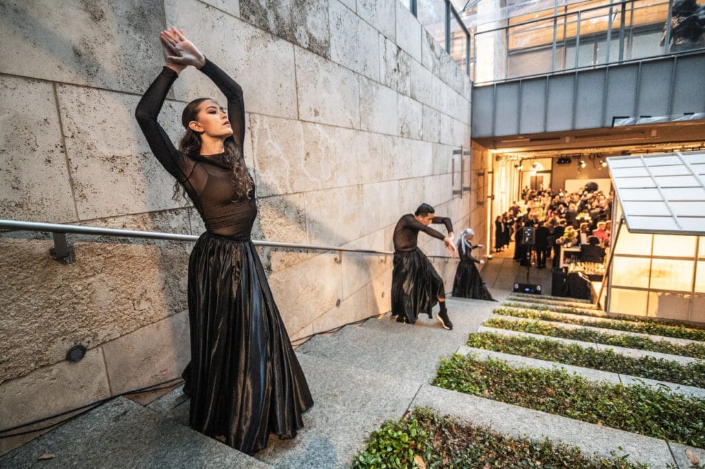 Guests ascended the stepped terrace, following dancers from Bruce Wood Dance. (Photo by Can Turkyilmaz)