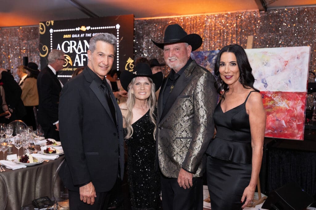 Rick Pasqualone, Glenda & Russell Gordy, Denise Fennell at Stages' 'Rhinestone Cowboys & Golden Vikings' gala (Photo by Wilson Parish)