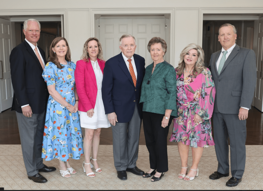 Drew & Beth Cozby, Dean Diane Santa Maria, Joe & Sally Bridges, Jennifer & Todd Darwin at the PARTNERS luncheon. 