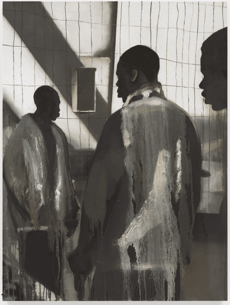 Devin B Johnson's "Triplets," 2025, at Nicodim Gallery (Photo by Shark Senesac)