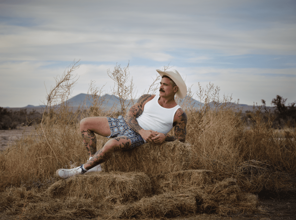 Prints such as “Cow Boy” and “Wanted” were inspired by Friedman’s part-time residence in the high-desert ranchlands of Far West Texas. (Photo by Douglas Friedman)