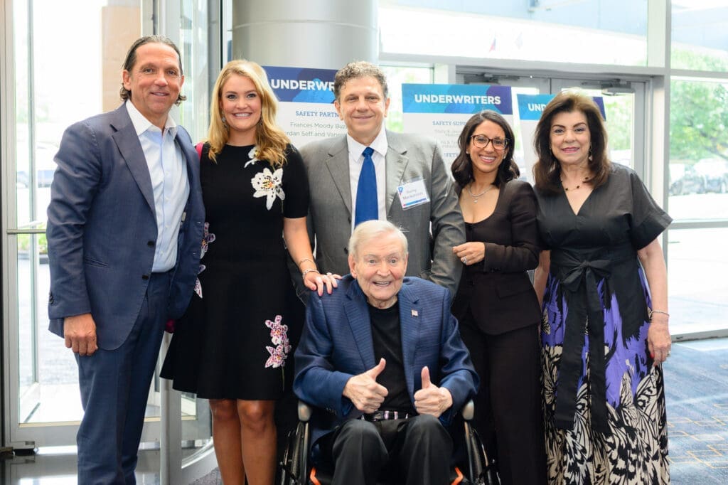 Tony Buzbee, honoree Frances Moody Buzbee, Ramy & Rania Mankarious, Laura & Dave Ward at Crime Stoppers of Houston's 'Houston Heroes' award luncheon.  (Photo by Quy Tran)
