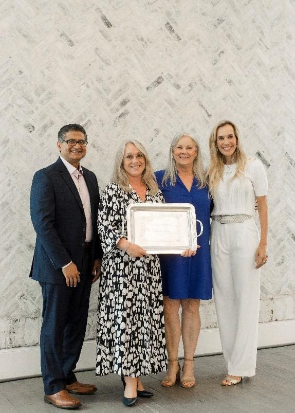 Dr. Giridhar Vedala, Belinda Lewis, Anita Phillips, Missy Herndon. Lewis was given the Volunteer Who Cares award. (Photo courtesy of Interfaith)