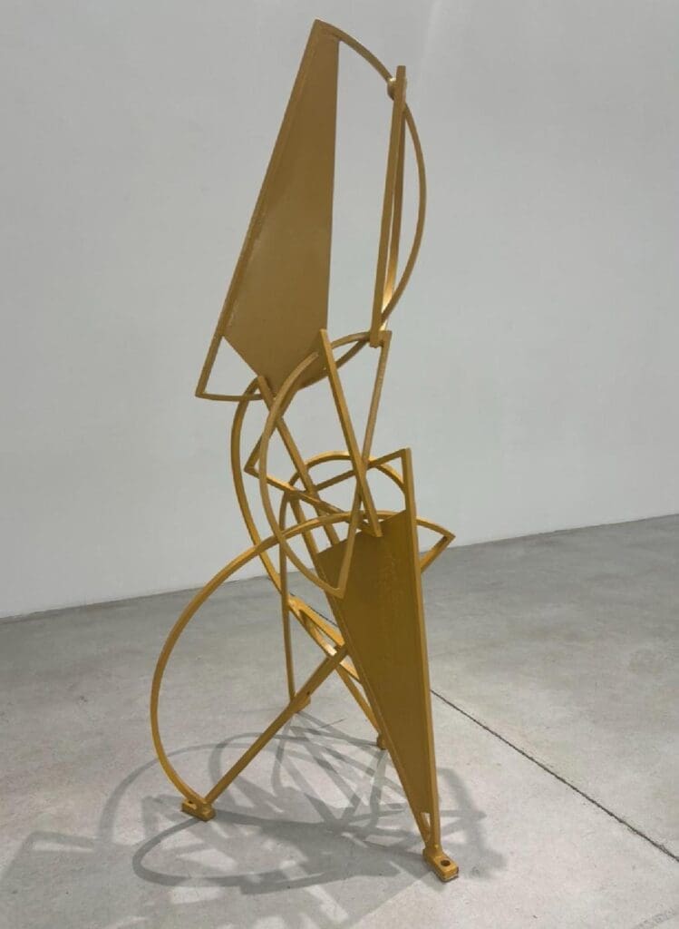 Mac Whitney's "Nageezi," 2018. Painted steel sculpture. (Courtesy Gallery Sonja Roesch, Houston)