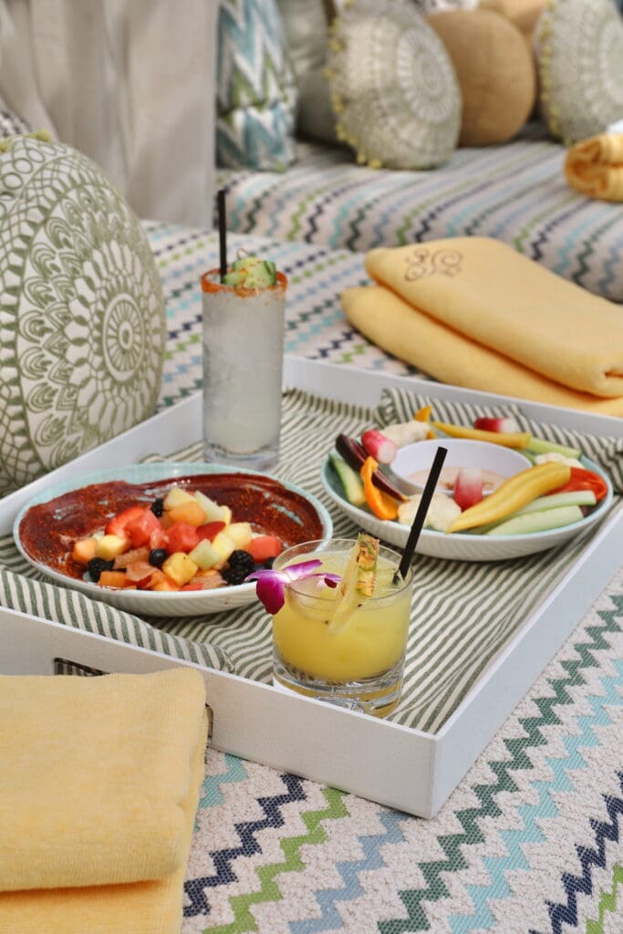 At both the pool and Pomelo, Hôtel Swexan guests can order from a special Missoni menu, as well. (Photo by Hôtel Swexan)
