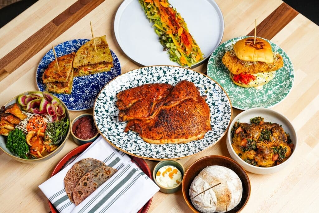An array of dishes served at lunch at the new Barbacana at 907 Franklin, downtown.