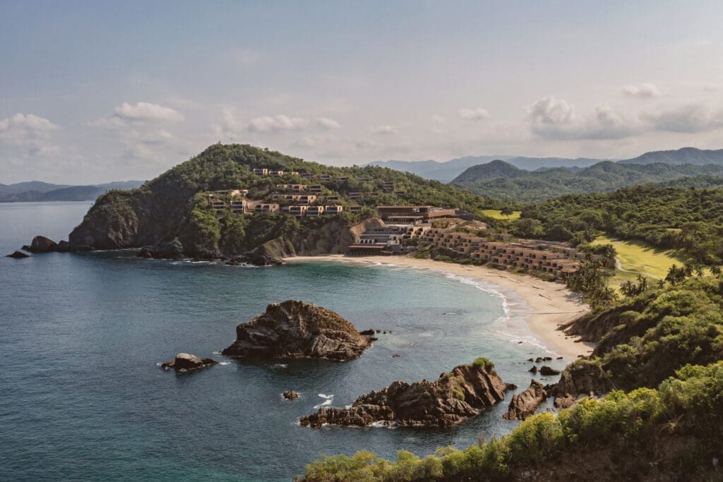 Mexico's Costalegre coastline provides the dramatic backdrop for this remote luxury resort, accessible via a 45-minute drive from Manzanillo airport.  (Photo by Four Seasons Tamarindo)