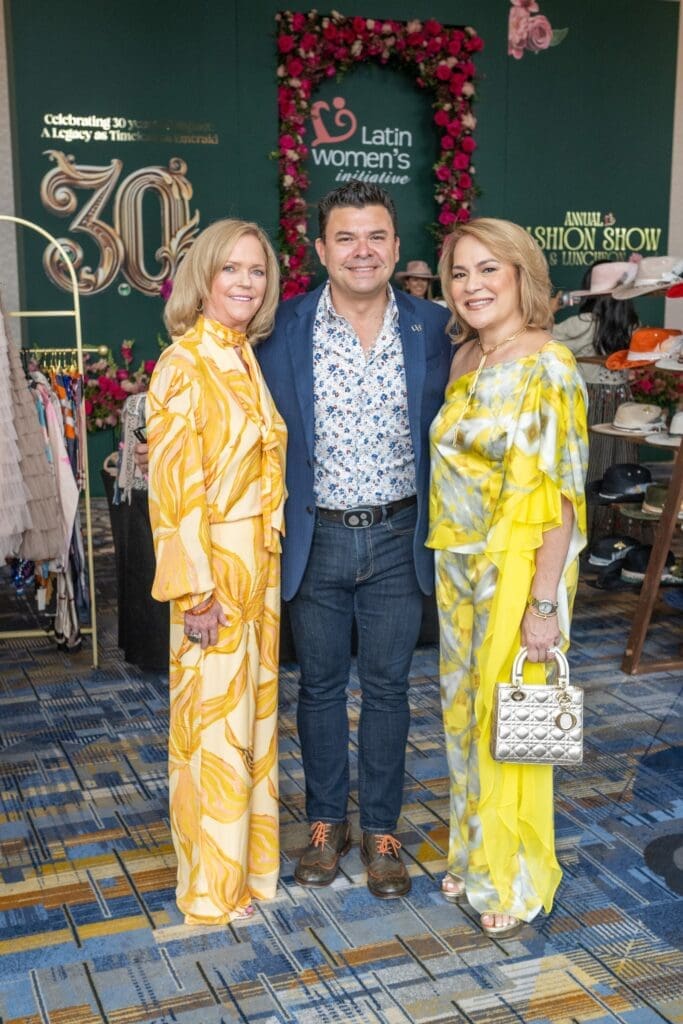 Chree Boydston, Mauricio Serrano, Rosi Hernandez at the Latin Women's Initiative annual luncheon (Photo by Jacob Power)