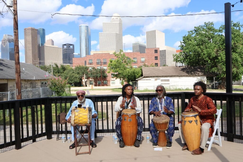 Drummers perform during a Juneteenth event in Freedmen's Town, Houston. (Courtesy Freedmen's Town Conservancy, Houston)