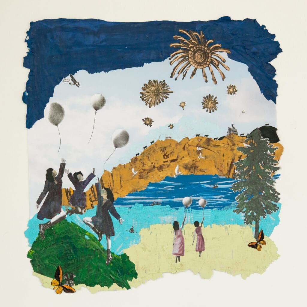 Zsavon Butler's “We Dream In Dark Times," 2025. This artwork is featured in Butler's solo exhibition "UNheard (Unherd)," which remains on view through June 28 at Art Is Bond gallery. (Courtesy Art Is Bond, Houston)
