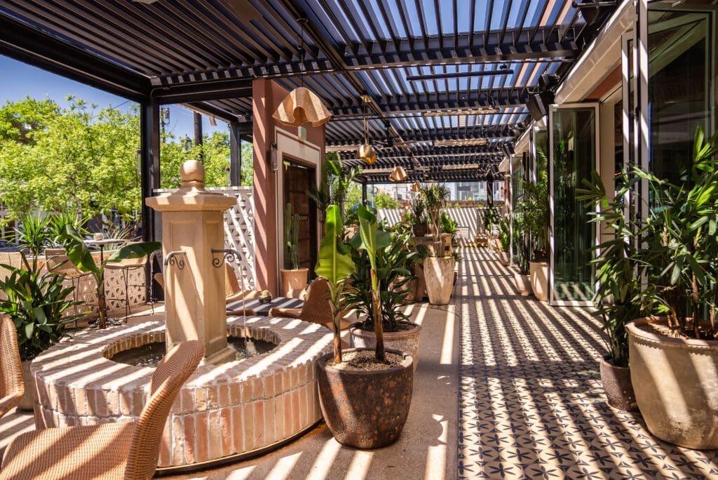 Palma Dallas indoor space flows seamlessly outdoors into a botanical oasis. (Courtesy)