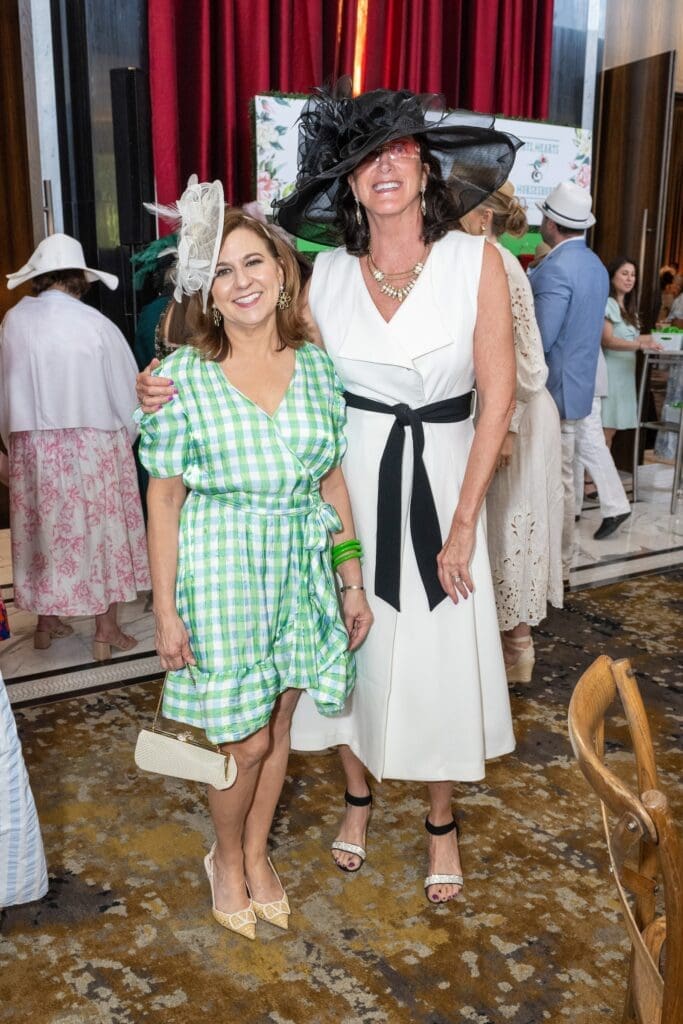 Debbie Gregg, Denise Bertnesss at Bo's Place 'Hats, Hearts & Horseshoes' benefit (Photo by Jacob Power)