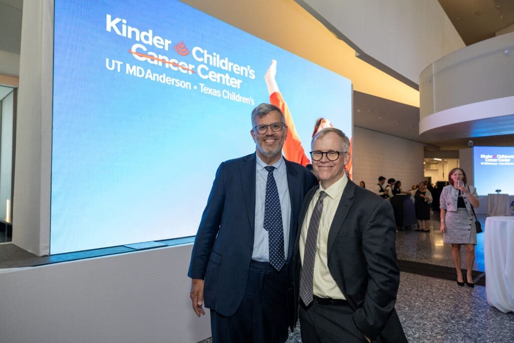Dr. Richard Gorlick and Dr. Will Parsons know what a life saver this new Kinder Children's Cancer Center can be. (Photo by Jenny Antill)
