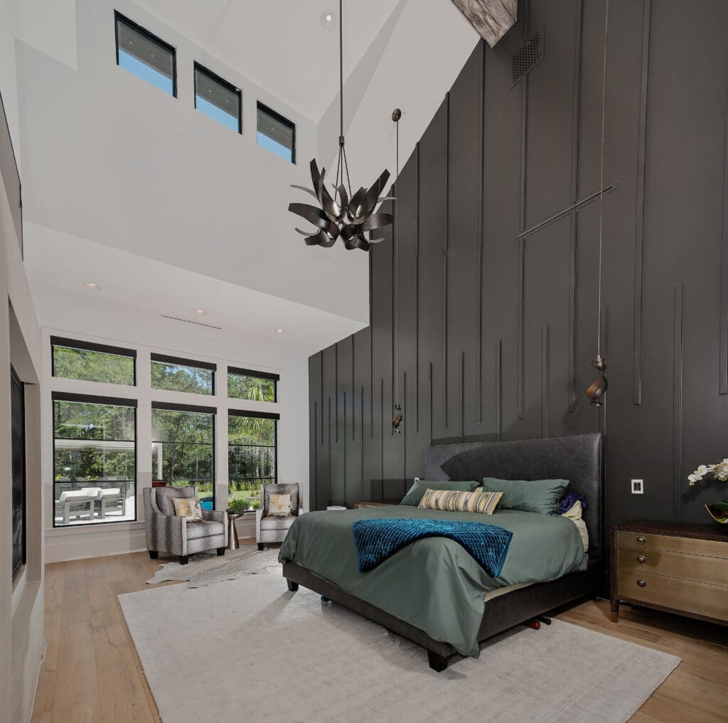 Soaring ceilings let in abundant natural light.