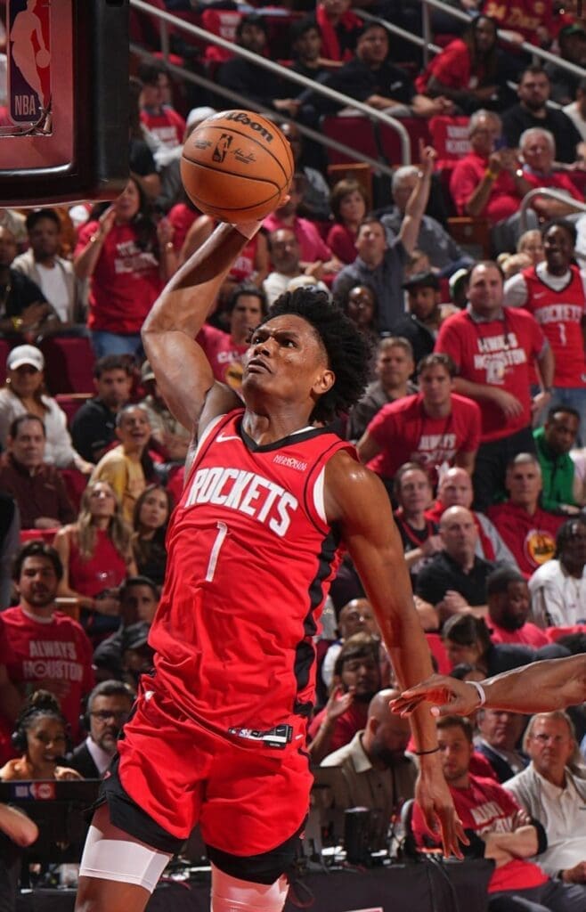 Amen Thompson is hard to keep from getting to the rim.