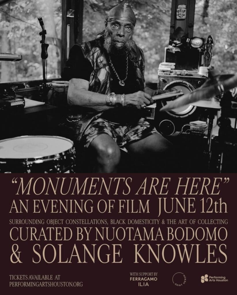The "Monuments Are Here," film event, which is part of the Solange Knowles-curated "Eldorado Ballroom" series for Performing Arts Houston, will be held June 12, 2025 at Museum of Fine Arts, Houston. (Courtesy Performing Arts Houston)