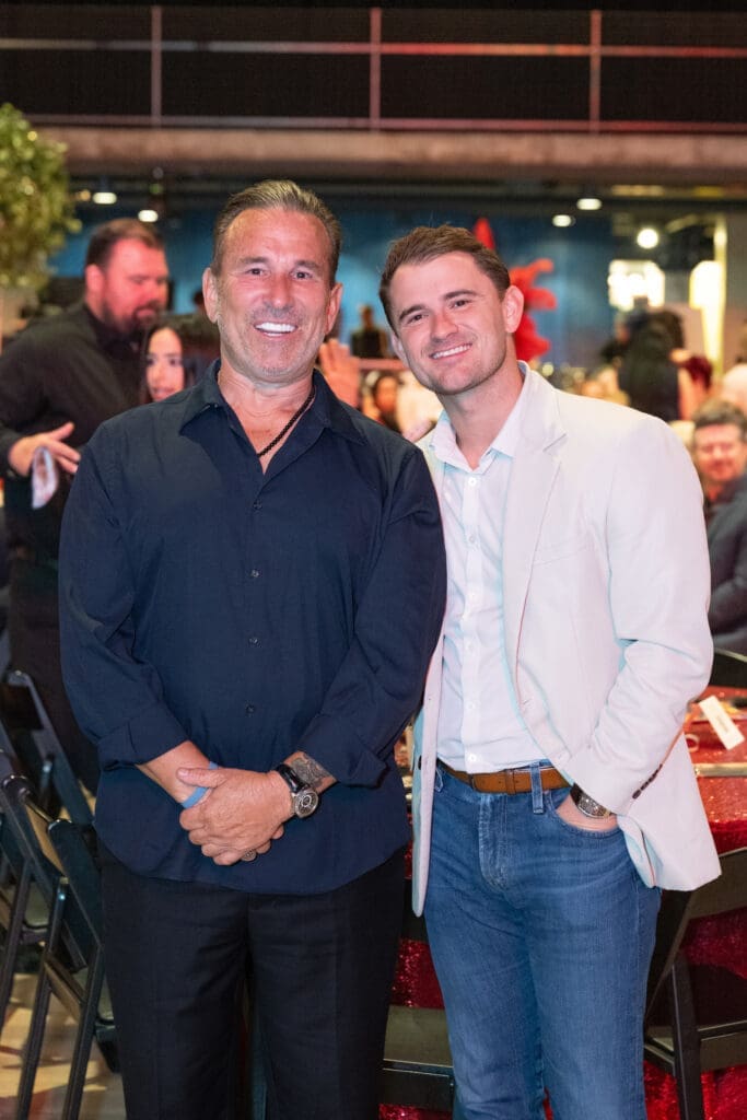 Jeff Quisenberry, Austin Quisenberry  at Victory's 'Moulin Rouge' gala (Photo by Wilson Parish)
