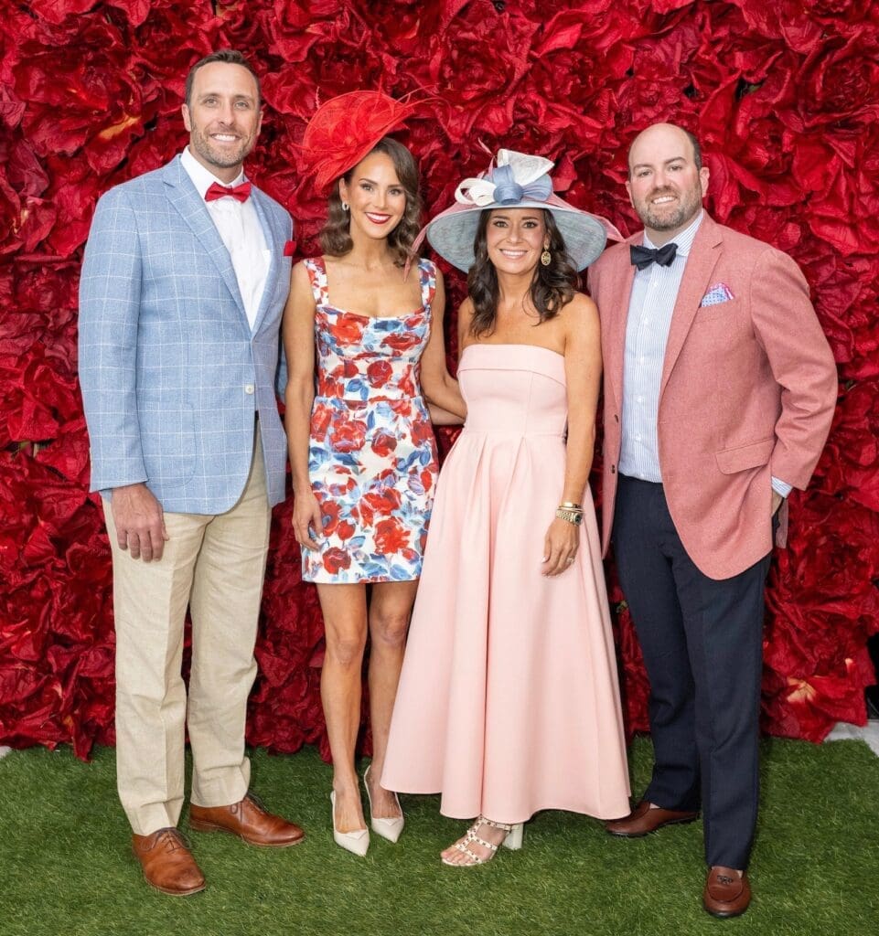 Chairs Maddy & Patrick Moffitt, Christina & David McAllen at Bo's Place 'Hats, Hearts & Horseshoes' benefit (Photo by Jacob Power)