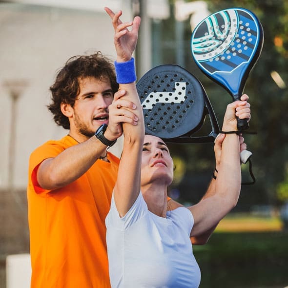 If you're new to the sport, taking classes like those offered at Woodcourt Padel Club is a great way to learn more. (Photo courtesy of Padel Club)