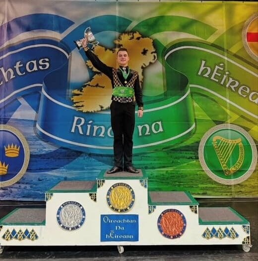 Michael Pixton took first place in the 18 to 19 year old category at the 2025 World Irish Dance Championships in Dublin. (Photo by Cass-Barrington Academy)