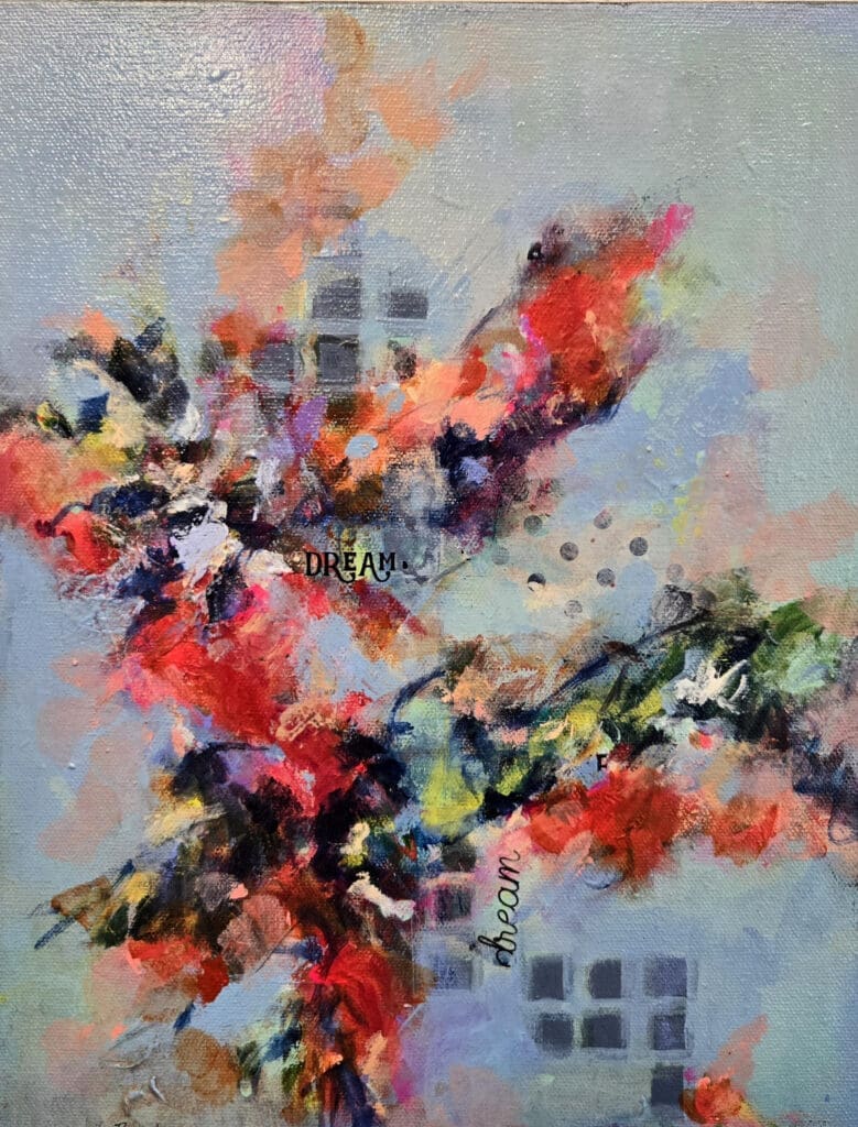 This mixed media piece is one of 16 that will be available as a prize in Ardest Gallery's scavenger hunt this week. (Photo courtesy of Ardest Gallery)