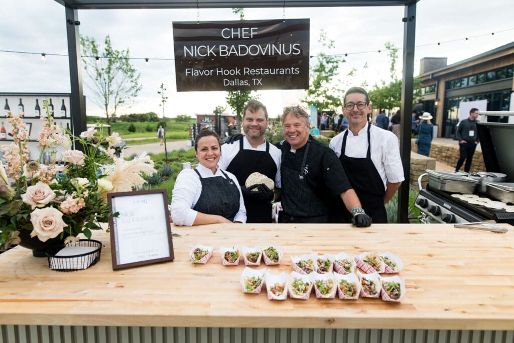 Local chef Nick Badovinus cooked up Chimayo & coffee-crusted prime rib tacos on Friday night.  (Photo by Omni PGA Frisco Resort & Spa)