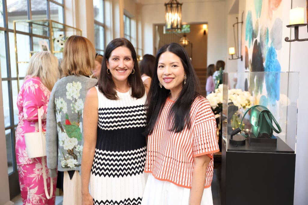 Caroline Brown, Nancy Bihlmaier at the 11 Juillet deluxe handbag and fine jewelry party (Photo by Quy Tran)
