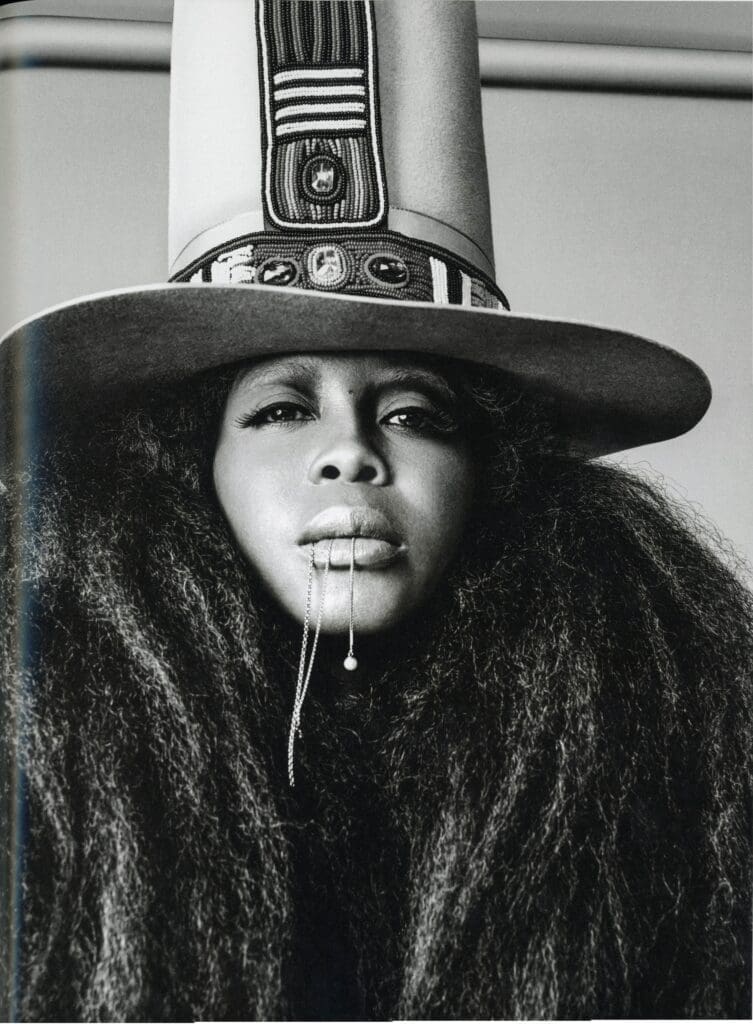Erykah Badu wearing Badrool grill by Jules Kim of Bijules, 2018 (From "Ice Cold: A Hip-Hop Jewelry History" by Vikki Tobak, Taschen, © 2022. Photo by Nadya Wasylko)