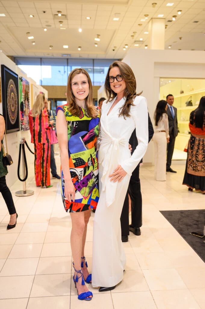 Heather Almond, Lauren Paine at Sneha Merchant Exhibition at Neiman Marcus (Photo by Si Vo Photography)