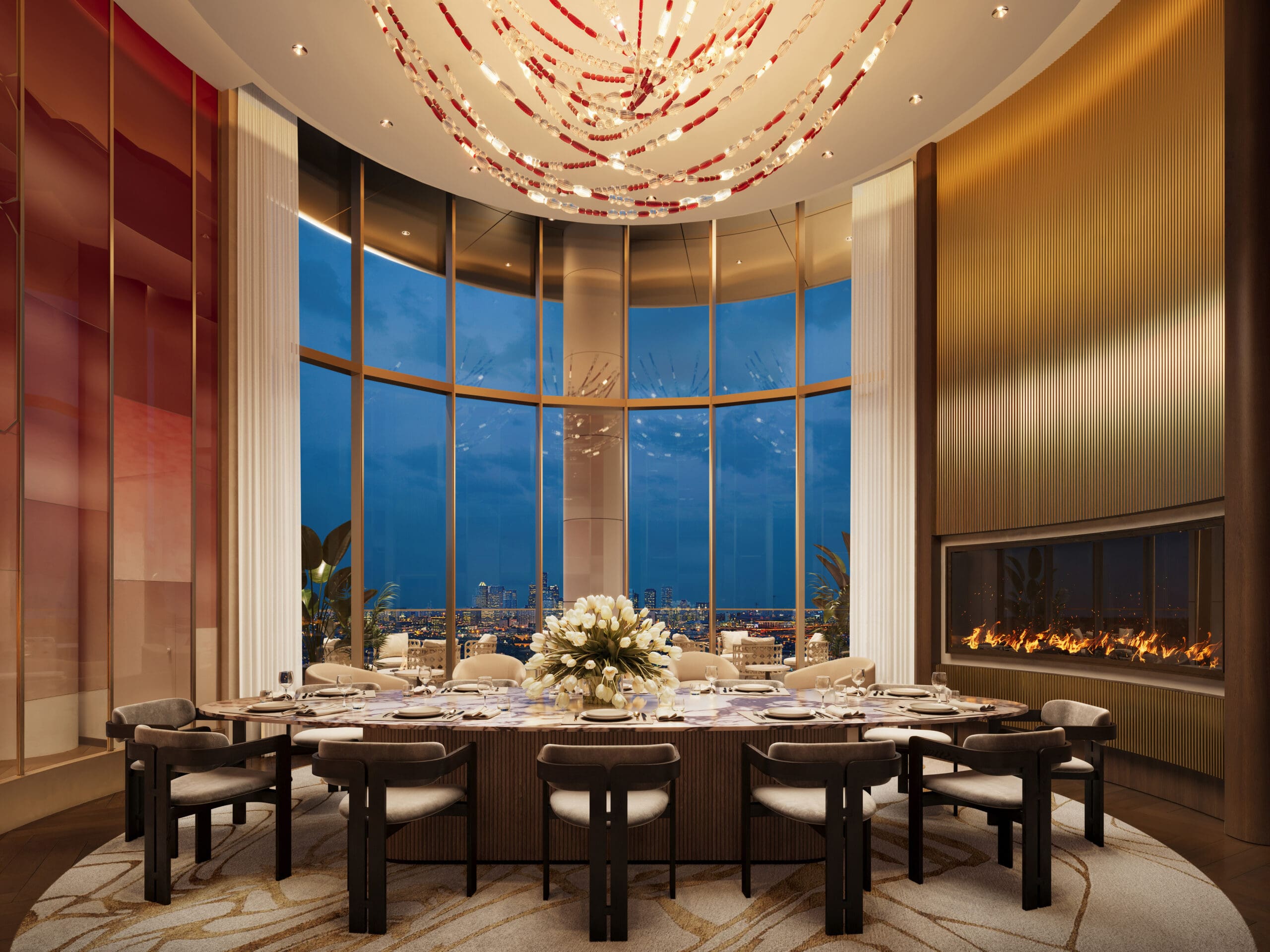 4-Private Dinning Room, The St. Regis Residences, Houston; Rendering Courtesy of Shimahara Visual