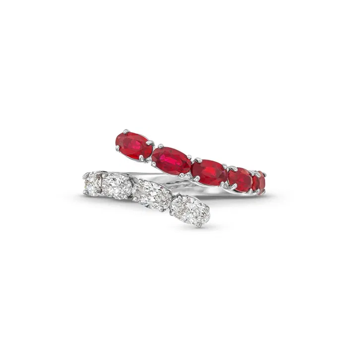 Ruby And Diamond Open Wrap Ring, $7,650. 