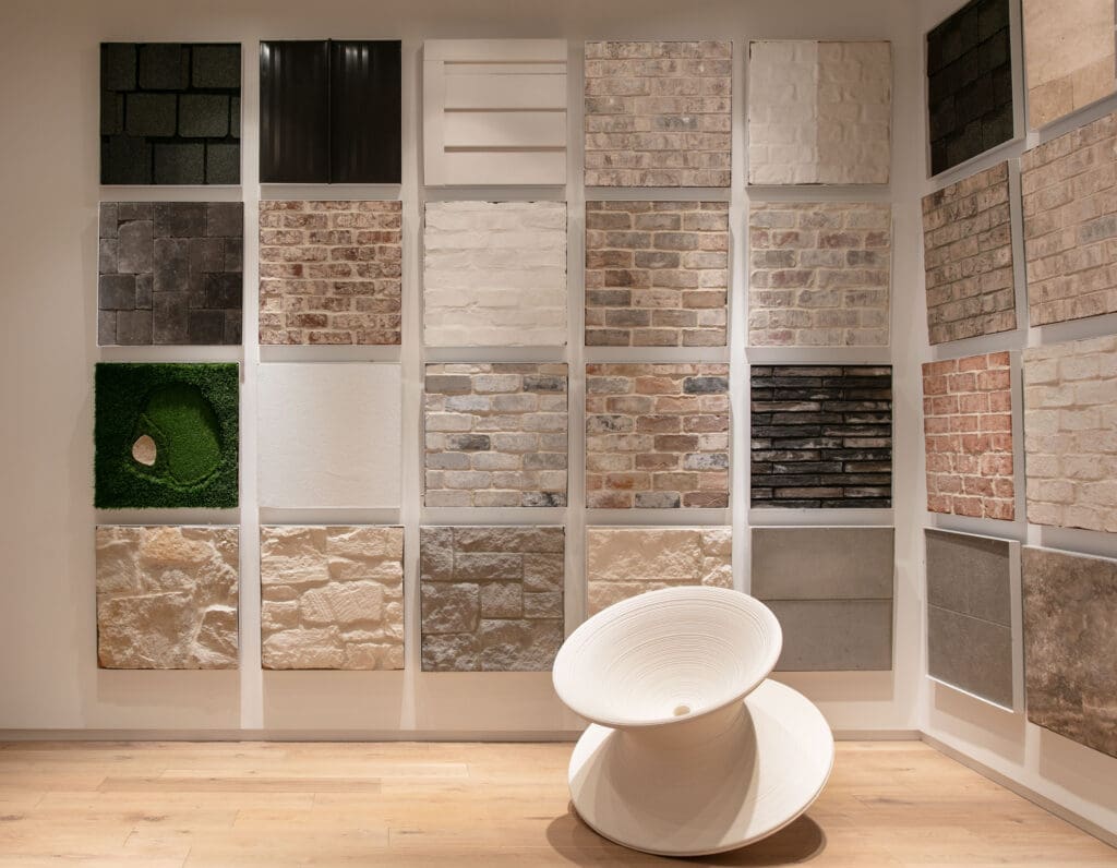 Exterior selections on sophisticated display in the new Frankel Design Build showroom (Photo by Kerry Kirk)