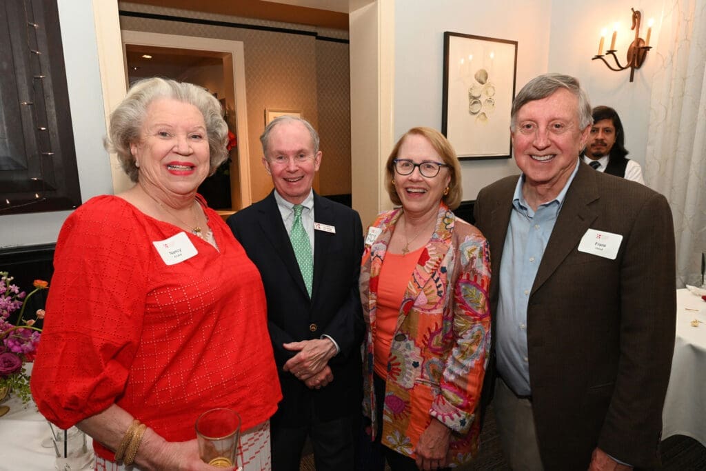 Nancy Kruka, Rick Kellog, Penny Morris, Frank Hood at the Houston Chamber Choir season finale party (Photo by Jeff Grass Photography)