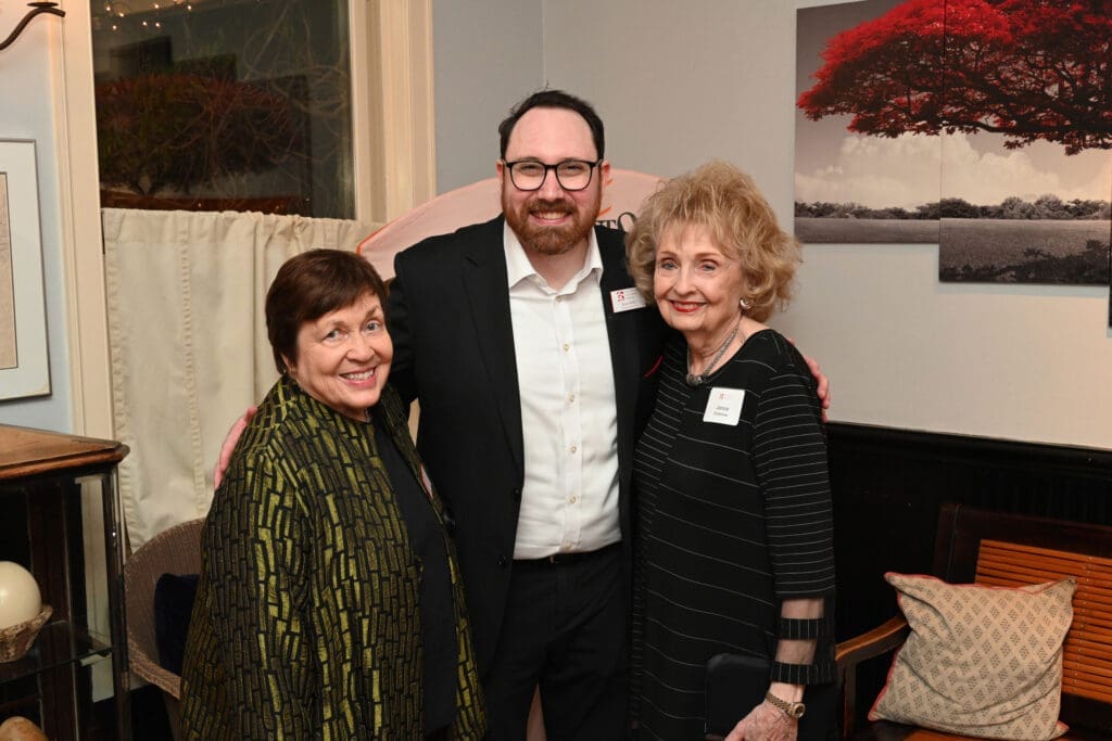Sally Schott, Brian Miller, Janice Bradshaw at the Houston Chamber Choir season finale party (Photo by Jeff Grass Photography)