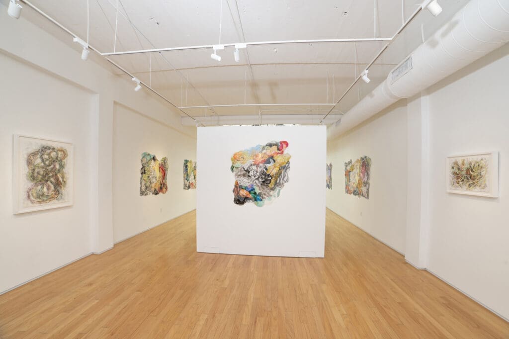 Wong's Elixir series featured at her solo exhibition at Ellio Fine Art.