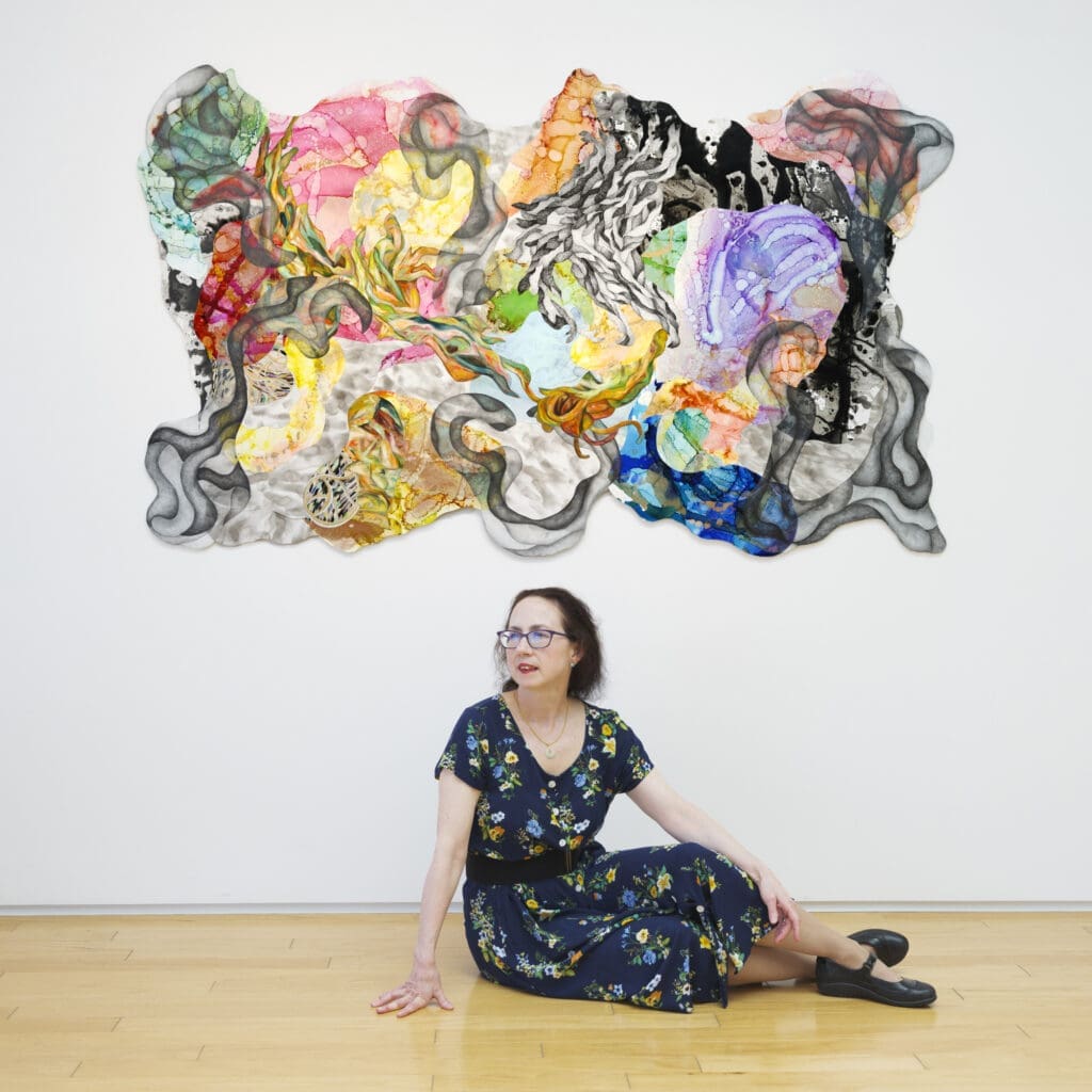Artist Holly Wong unveils her Elixir series, 2025, Collaged paintings and drawings.