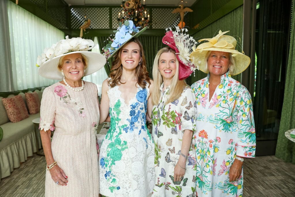 Peggy Almond, Heather Almond, Alaine Bickel, Lynn Cassady at Heather Almond's birthday tea party. (Photo by Priscilla Dickson)