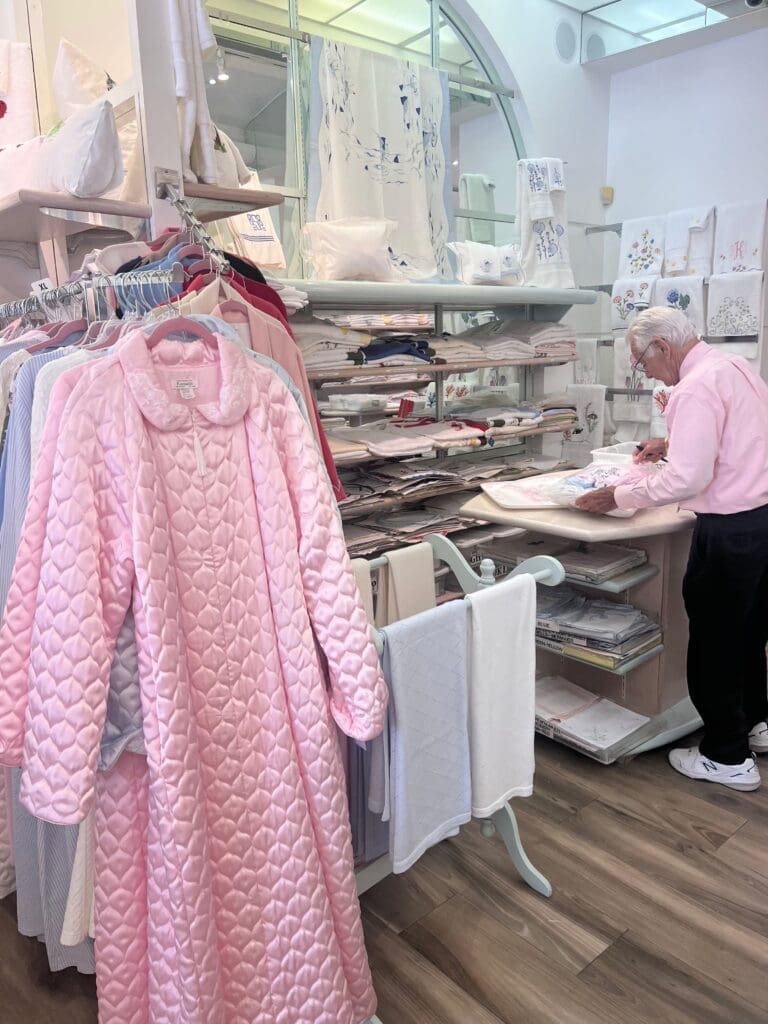 I always buy a made-in-Madeira nightgown from Kassatly's, the oldest shop on Worth Avenue. Say hi to Bob. (Photo by Melissa Smrekar)