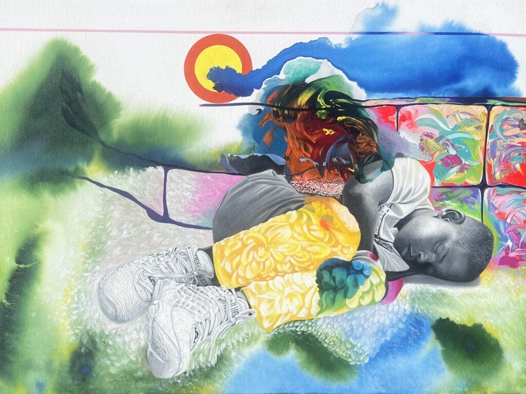  Artist Mathieu JN Baptiste's "Ce
Qui Dort en Moi (What Sleeps Within me)," which won First Place in Archway Gallery's 17th Annual Juried Exhibition competition, juried by Artist Rick Lowe. (Courtesy Archway Gallery, Houston)