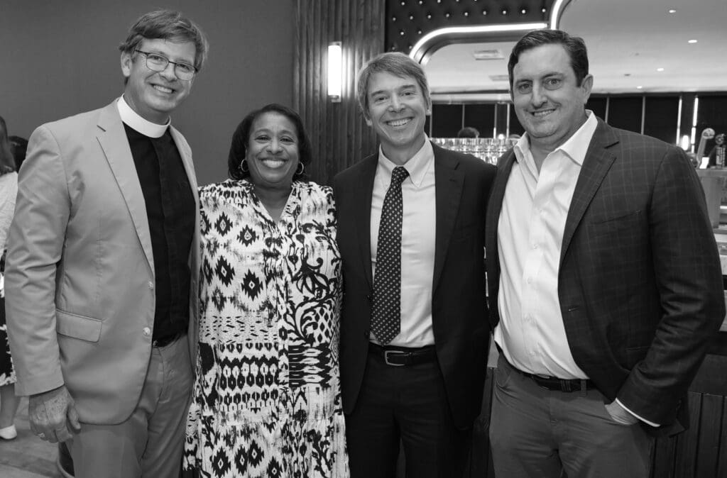 Reverend Patrick J. Miller, June Deadrick, Todd Litton, Ryan Taaffe at The Heritage Society 70th Annual Luncheon (Photo by Priscilla Dickson Photography)
