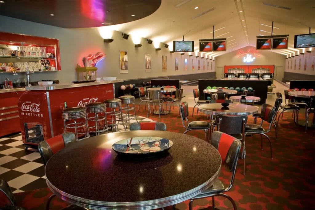 The estate includes a best-in-class, four-lane bowling alley. (Photo by Allie Beth Allman & Associates)