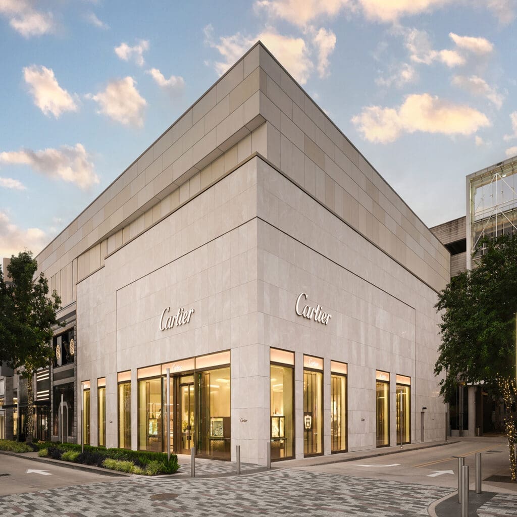 Cartier tapped Bidard & Raissi Architects to design the expanded 8,000 sq.ft. boutique in River Oaks District.