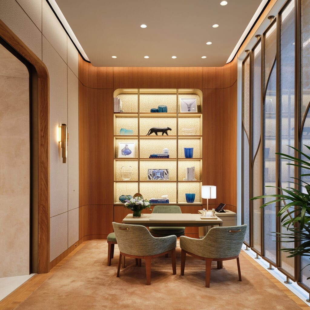 One of several salons within the Cartier boutique in River Oaks District
