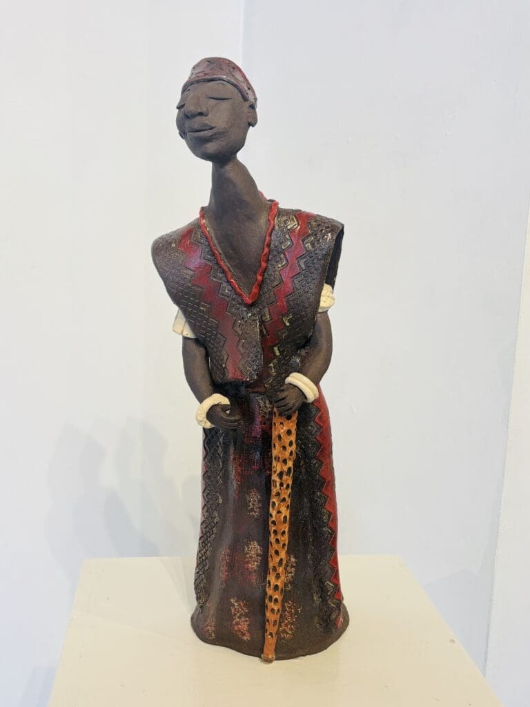 Patricia Edwards' "African Man" sculpture, which is featured in Archway Gallery's 17th Annual Juried Exhibition. (Photo by Ericka Schiche)