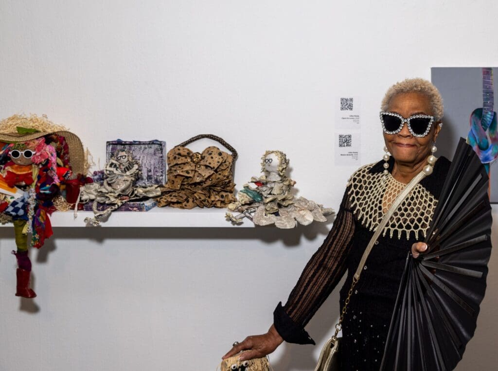 Lillian Roddy at Art League Houston 2025 Montrose Art Party "MARTY" (Photo by Alex Barber)