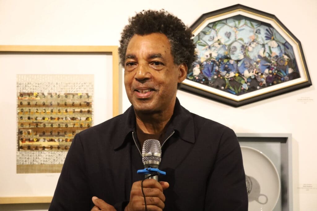 Artist Rick Lowe, co-founder and former director of Project Row Houses, selected the winners of Archway Gallery's 17th Annual Juried Exhibition. Lowe, who is represented by Gagosian and also works as a professor of Interdisciplinary Practice at The University of Houston, chose the winners during a recent visit to Archway Gallery. (Photo by Ericka Schiche)