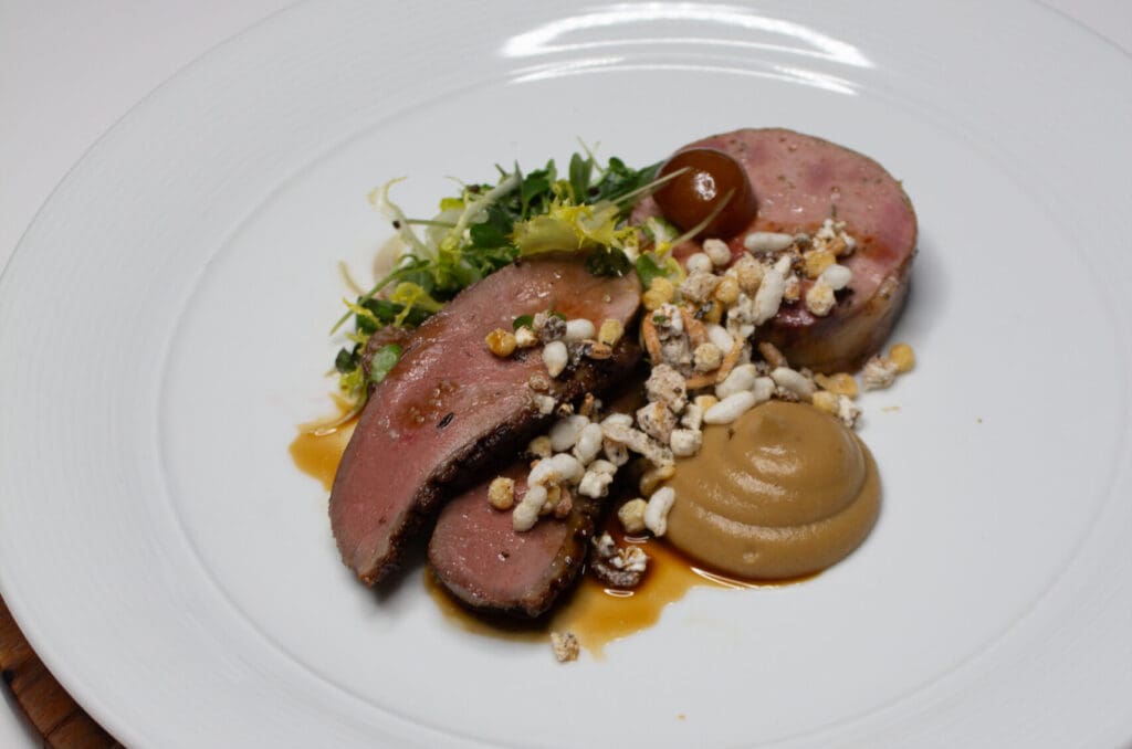 One of six expertly paired courses served during The Modern’s recent Billecart-Salmon Champagne Dinner, curated by Chef Jett Mora of Wolfgang Puck Catering. (Courtesy)